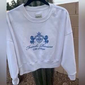 Abercrombie & Fitch Women’s Lounge Crew, Slight Crop, Medium 🩵🇫🇷